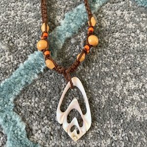 Beaded Sea Shell Tie Necklace for Women